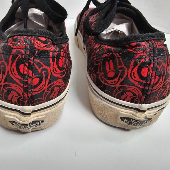 vans x disney mickey mouse shoes black red checkerboard Women 8.5 Men 7 - Picture 13 of 14